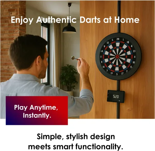Vista 5 de DARTSLIVE Tablero de dardos electrónico para el hogar, compatible con Bluetooth para juego en línea, para dardos de punta suave, tablero de dardos