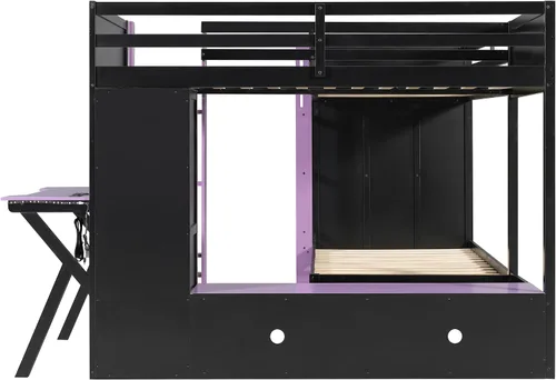 Vista 8 de Marco de cama de madera en forma de L para juegos de tamaño individual