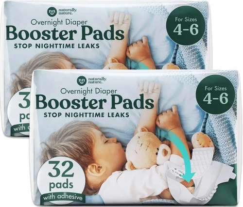 Vista 10 de Naturally Nature Almohadillas elevadoras de pañales durante la noche, evita fugas durante la noche, forros de pañales para niños pequeños, pañales