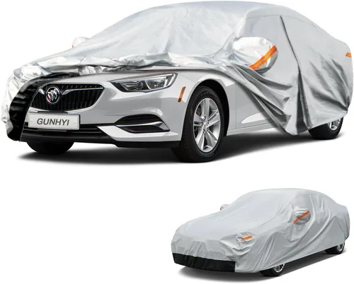 Vista 23 de GUNHYI - Funda de automóvil de 6 capas para Tesla Model 3 (2017-2025), impermeable para todo tipo de clima, protección UV contra la nieve, el sol