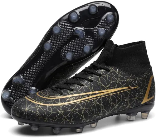 Vista 3 de Botas de fútbol Hightop para hombre zapatos deportivos para exteriores zapatos de fútbol de césped picos para interiores y jóvenes
