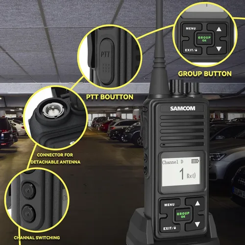 Vista 5 de Radios bidireccionales de 3000 mAh de largo alcance recargables de alta potencia, walkie talkies para adultos, radios comerciales programables de 2