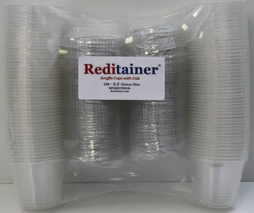 Vista 4 de Jello Shot Souffle Portion Cups con tapas (100, 3.25 onzas)