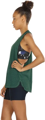Vista 4 de icyzone - Camiseta deportiva sin mangas para mujer, con cuello alto y espalda cruzada, ideal para entrenamiento y yoga (paquete de 3)