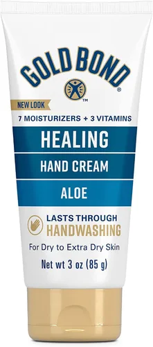 Vista 5 de Gold Bond Loción hidratante curativa, 14 onzas., con aloe, hidrata, hidratación inmediata las 24 horas y crema de manos curativa, 3 onzas.