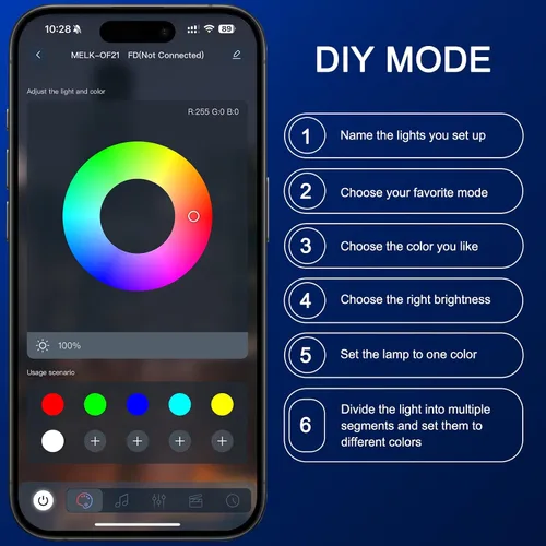 Vista 6 de Luces Permanentes para Exteriores, Luces de Cadena para Exteriores de 200 pies RGB Inteligentes con 72 Modos de Escena, Luces de Vacaciones