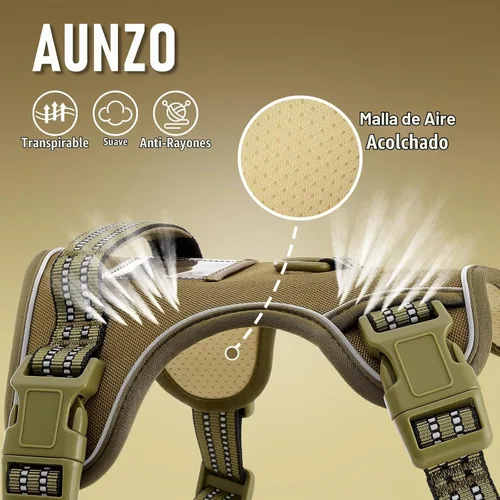 Vista 3 de Arnés para perro sin tirones, chaleco ajustable para perro para caminar fácilmente, material Oxford transpirable, arnés reflectante para mascotas