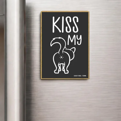 Vista 5 de Honey Dew Gifts, Kiss My, 75988 - Imanes decorativos, 2.5 x 3.5 pulgadas, imanes decorativos, regalos de gato para dama, imán divertido para gatos