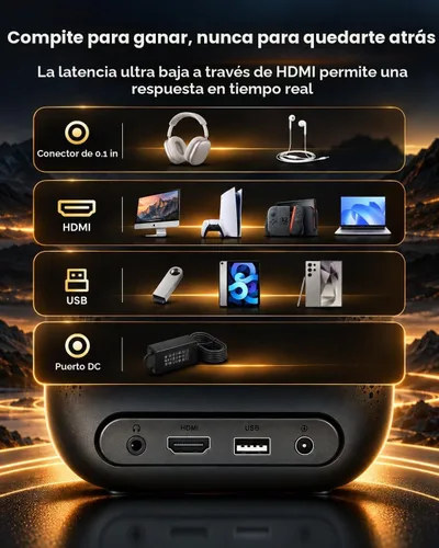Vista 17 de Proyector inteligente de Google TV, con licencia de Netflix Marrón/Negro