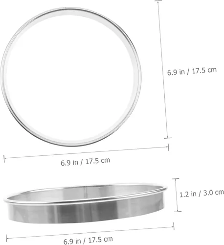 Vista 2 de BESTonZON Anillo de cocina para salsa de pizza de 6.88 pulgadas, herramienta para hornear de acero inoxidable con borde profundo para untar salsa