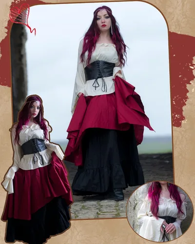 Vista 2 de NSPSTT - Vestido de estilo victoriano para mujer