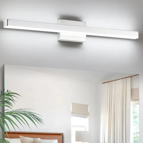 Vista 11 de Barra de luz LED moderna para tocador de baño (16 pulgadas, blanco frío 6000 K), accesorios de iluminación de pared de baño de acrílico moderno