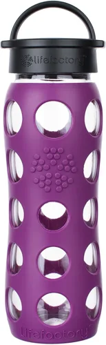 Vista 21 de Lifefactory Botella de agua de vidrio sin BPA de 12 onzas con tapa clásica y funda protectora de silicona, Marigold Caléndula