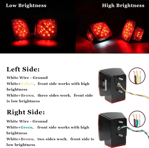 Vista 11 de Kit de luz de remolque de 12 V con certificación DOT para barco, caravana, automóvil, fácil montaje con arnés de alambre, oblea LED, impermeable