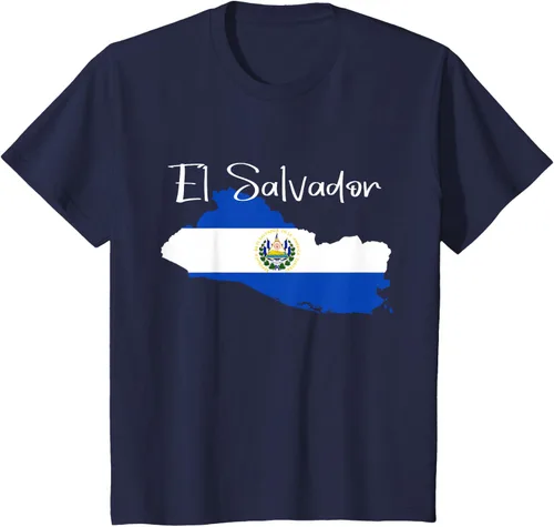 Vista 79 de Camiseta con la bandera de El Salvador, mapa de El Salvador, camiseta de Salvador para mujer