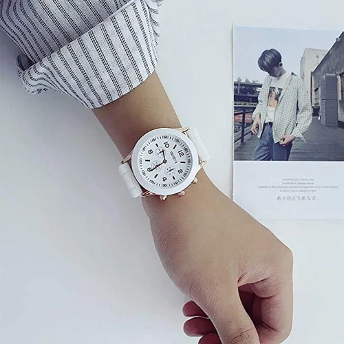 Vista 6 de CdyBox Reloj de pulsera unisex de silicona para mujer, de lujo, de cuarzo, para niña, niño, unisex