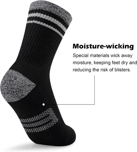 Vista 4 de Gonii Crew Socks Women Hiking Running Athletic Cushioned Compression Socks 5-6 Pairs