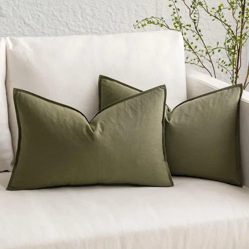 Vista 34 de MIULEE - Paquete de 2 fundas de cojín decorativas de lino, estilo bohemio y moderno, suaves, acento euro, para cama, neutral, fundas de cojín