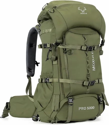 Vista 8 de MOXULE Mochila Pro 2400 Camo Frame - Paquete de transportador de carne con cubierta para lluvia Camuflaje 40L