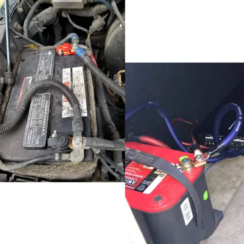 Vista 8 de TKDMR 2 pares de abrazaderas-conectores de terminales de cable de batería de automóvil - Terminal de batería con cubierta de plástico, buen