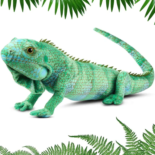Vista 7 de Syhood Animales de peluche de lagarto de 37.4 pulgadas de felpa realista, lagarto de felpa suave, regalo para amantes de los animales, cumpleaños