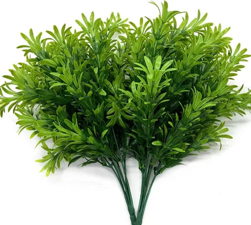 Vista 12 de Arbustos artificiales, plantas de plástico, hierba de bambú, vegetación falsa, exterior, interior, jardín, terraza, parterre, guirnalda de boda