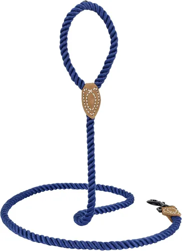 Vista 3 de Mile High Life Dog Leash Braided Cotton Rope Dog Leashes with Leather Tailor Tip 6 Feet Dog Leash w Heavy Duty Metal Clasp Wedding Dog Leash