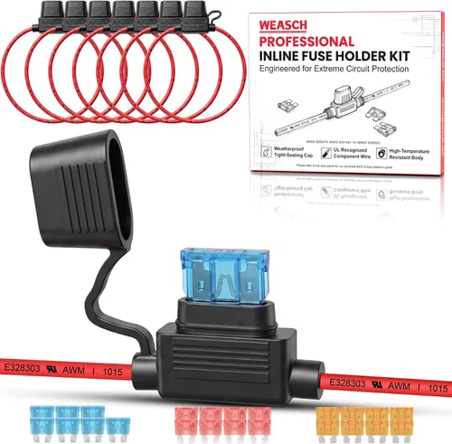 Vista 10 de 2 Pack 8 AWG 12V Maxi Fuse Holder UL Recognized Wire with 80A Fuses IP67 8 Gauge Heavy-duty Fuse Holder for High-Current 12V Systems, Including