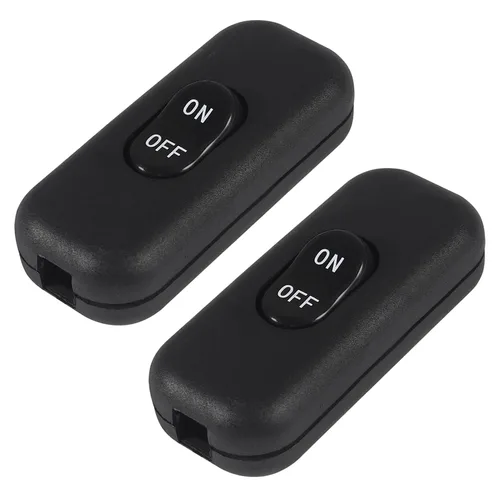 Vista 15 de 2 interruptores de cable en línea, AC120V 10A, 250V 6A, interruptor de control de lámpara de encendido y apagado para dormitorio, lámpara de mesa