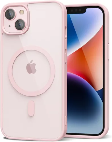 Vista 199 de oakxco Funda magnética transparente compatible con Magsafe, bonita funda delgada y transparente de poliuretano termoplástico no amarillenta, carcasa