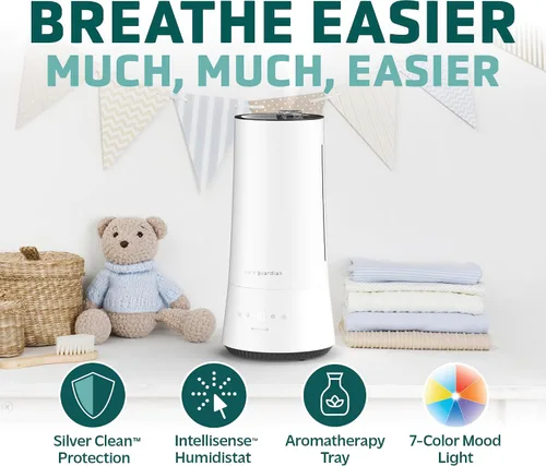 Vista 3 de PureGuardian Humidificador ultrasónico de niebla fría de 90 horas, 1.6 galones de llenado superior para habitaciones grandes con humidistato