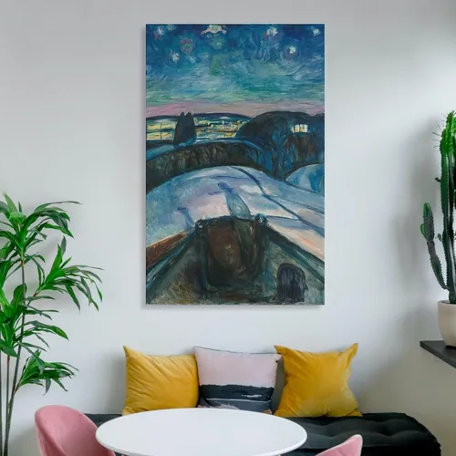 Vista 6 de Devinee Póster de Edvard Munch-La noche estrellada para pared, póster impreso en lienzo para decoración de dormitorio, sala de estar, 08 x 12