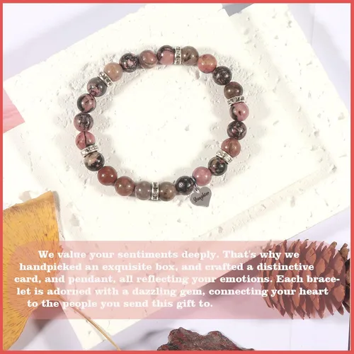 Vista 2 de Junyovin Pulsera de regalo para mujeres, mamá, esposa, hermana, novia, hija, cumpleaños, Acción de Gracias, Navidad, Año Nuevo, Día de la Madre, San