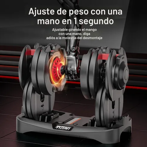 Vista 4 de TYZDMY - Juego de mancuernas ajustables de 2, juego de mancuernas de peso libre, juego de mancuernas ajustables, par de 52.5 lbs 105 lbs, 15 en 1