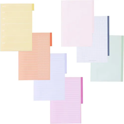Vista 2 de Erin Condren Colorido folleto de notas adhesivas funcionales con pestañas, juego de notas adhesivas de productividad de 7 secciones con 140 hojas