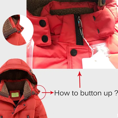 Vista 5 de Mallimoda Abrigos de plumón con capucha para niños, chaqueta cálida de invierno, abrigo acolchado sólido
