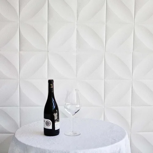 Vista 8 de Efavormart - Paquete de 10 paneles de pared con patrón de diamante blanco 3D de 52 pies cuadrados, azulejos geométricos modernos de espuma para Tipo