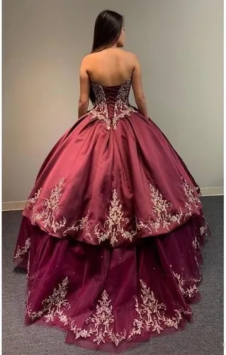 Vista 3 de Vestido de fiesta con cuentas bordadas, 16 vestidos de princesa con volantes, vestido de graduación, vestidos de quincenaera, graduación 2024