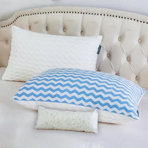 Vista 10 de Almohadas de tamaño estándar – Almohada firme ajustable para dormir de espalda, boca abajo y de lado – Almohada de enfriamiento de espuma