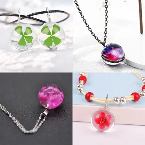 Vista 6 de 6 moldes de resina de silicona de esfera pequeña, molde de fundición de resina epoxi TuNan Ball para collares, colgantes, aretes, joyería