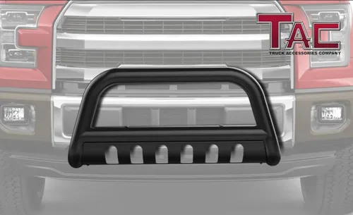 Vista 2 de TAC Bull Bar Fit 2007-2021 Tundra Pickup Truck / Sequoia SUV 2008-2022 de 3 pulgadas, cepillo frontal negro, protector de parachoques protector