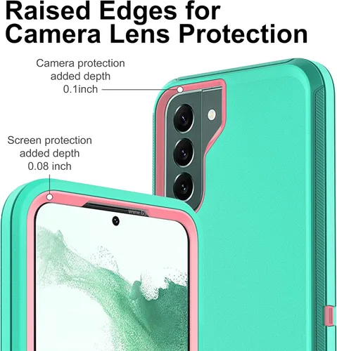 Vista 3 de Funda para S22 Plus, Samsung Galaxy S22 Plus con protector de pantalla de TPU flexible autorreparable [2 unidades], funda de cuerpo completo a