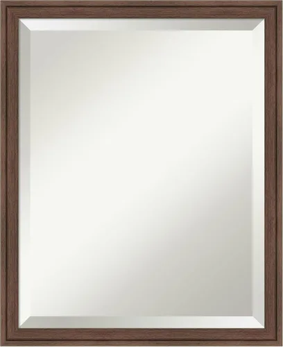 Vista 101 de Amanti Art Espejo de baño marrón para sobre lavabo, espejo rectangular de 24x20 Caleb Brown para tocador, marco rústico pequeño de estilo campestre