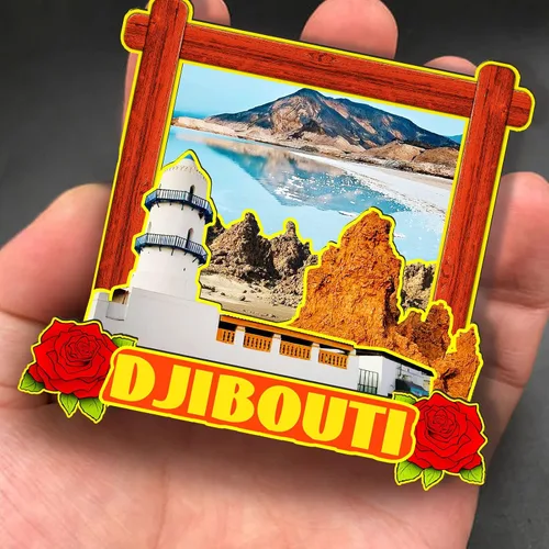 Vista 4 de Imán de madera de Djibouti África 3D para nevera, recuerdos coleccionables, decoración hecha a mano, artesanías 2