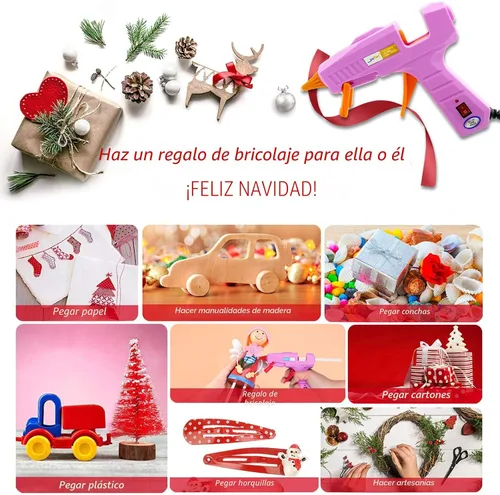 Vista 5 de Liumai Kit de pistola de pegamento caliente con 30 barras de pegamento, mini pistola de pegamento termofusible con estuche de transporte