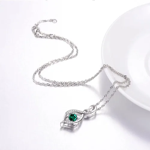 Vista 6 de Regalos de cumpleaños para mujeres, collar de amor infinito para esposa, mamá, piedras de nacimiento de septiembre, ópalo de zafiro azul, rosa