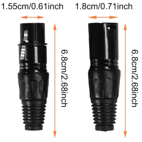 Vista 5 de DIANN 10pcs 3 Pin XLR Audio Jack Micrófono Conector - 5 Macho y 5 Hembra XLR Conectores