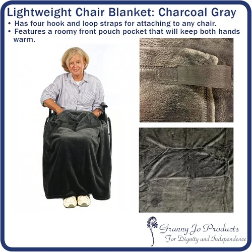 Vista 5 de Granny Jo Products Manta ligera para silla de ruedas, color gris carbón