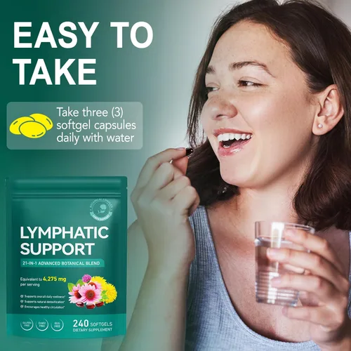 Vista 6 de Suplementos de drenaje linfático liposomal 21 en 1, suplemento de apoyo del sistema linfático de 4275 mg para mujeres y hombres, mezcla de hierbas