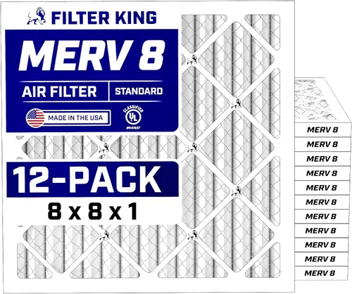Vista 249 de Filter King Filtro de aire de 5.88 x 12.13 x 1 (MERV 8) (paquete de 12) filtros de horno de CA para control de polvo y alergias, fabricados en EE.